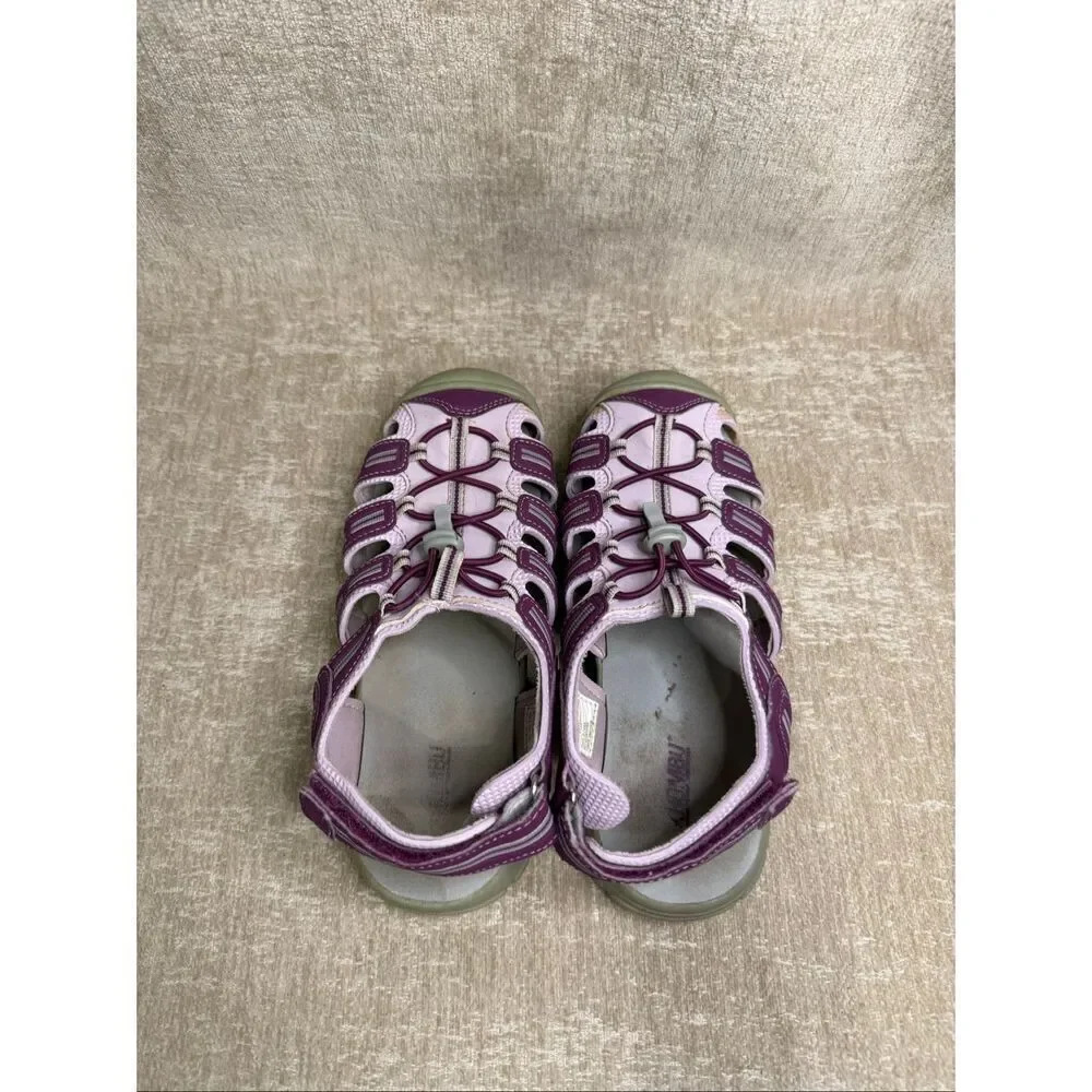 Khombu Kids' Sandy Hook & Loop Strappy Closed Toe Athletic Sandals Purple Size 4